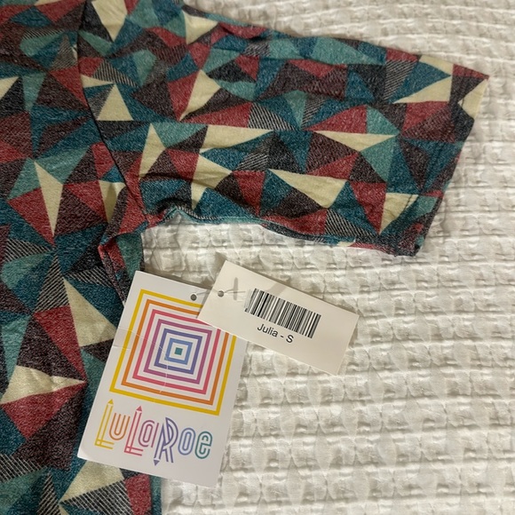 LuLaRoe Women’s Julia Dress/Size: Small/Color: Multi Geometric Pattern (NWT) - Picture 2 of 10
